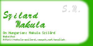 szilard makula business card